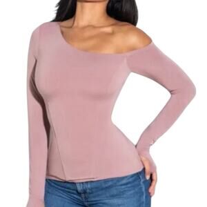 NWT TA3 Shapey One Shoulder Top Dusty Rose Slimming Corset Size Large